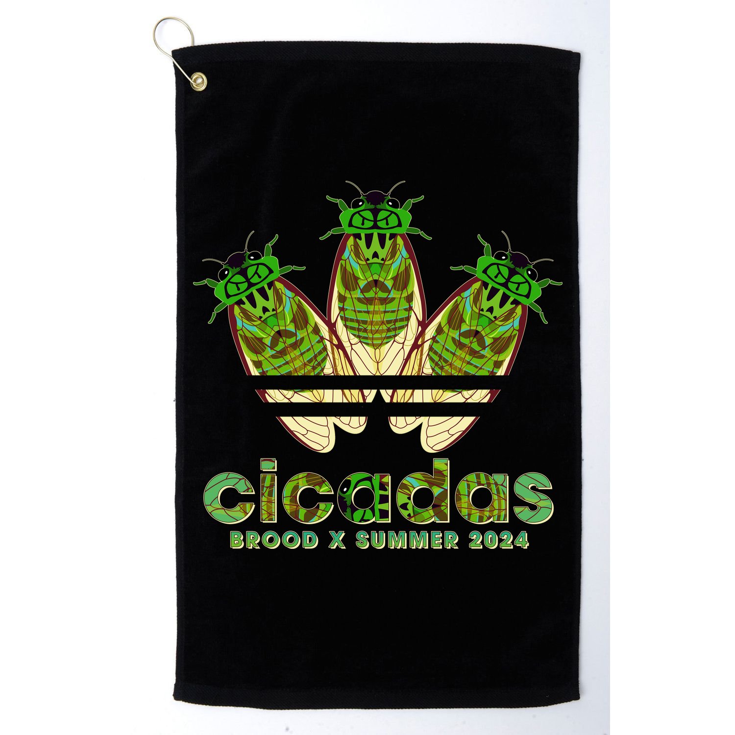 Funny Cicadas Logo Brood X Summer 2024 Golf Towel