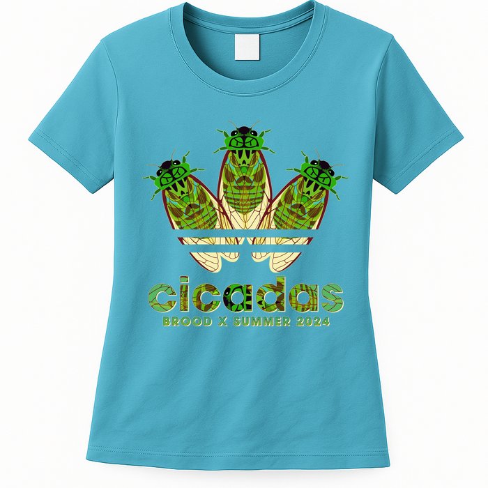 Funny Cicadas Logo Brood X Summer 2024 Womens T-Shirt