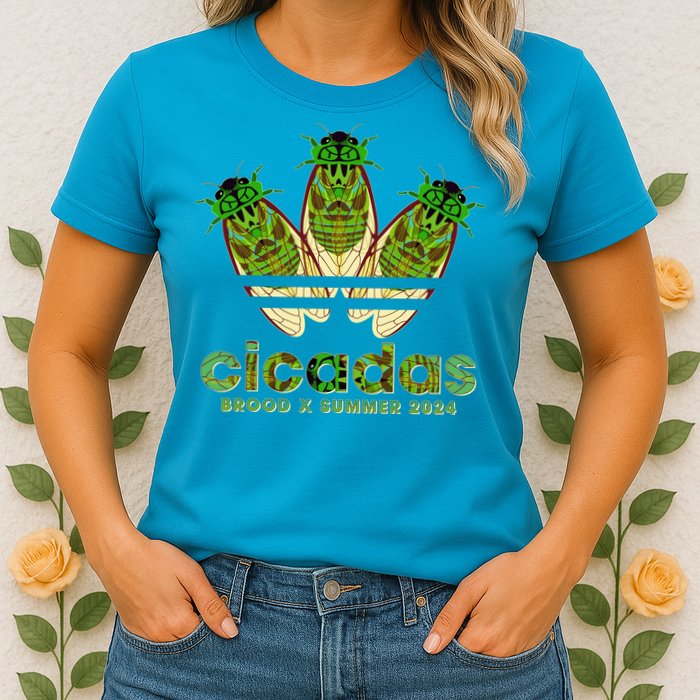 Funny Cicadas Logo Brood X Summer 2024 Womens T-Shirt