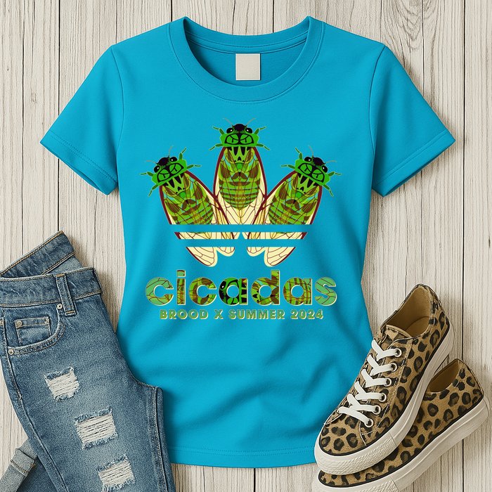 Funny Cicadas Logo Brood X Summer 2024 Womens T-Shirt