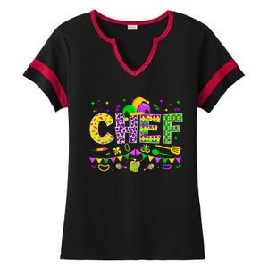 Funny Chef Lover Mardi Gras Carnival Party Cute Gift Ladies Halftime Notch Neck Tee