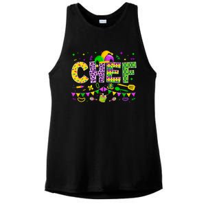 Funny Chef Lover Mardi Gras Carnival Party Cute Gift Ladies PosiCharge Tri-Blend Wicking Tank