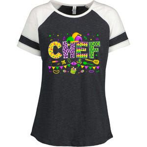 Funny Chef Lover Mardi Gras Carnival Party Cute Gift Enza Ladies Jersey Colorblock Tee