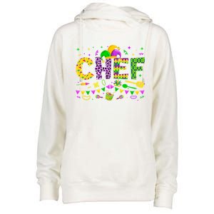 Funny Chef Lover Mardi Gras Carnival Party Cute Gift Womens Funnel Neck Pullover Hood