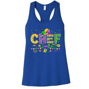 Funny Chef Lover Mardi Gras Carnival Party Cute Gift Women's Racerback Tank