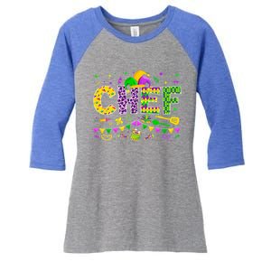 Funny Chef Lover Mardi Gras Carnival Party Cute Gift Women's Tri-Blend 3/4-Sleeve Raglan Shirt