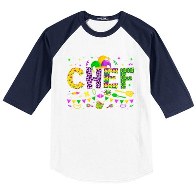 Funny Chef Lover Mardi Gras Carnival Party Cute Gift Baseball Sleeve Shirt