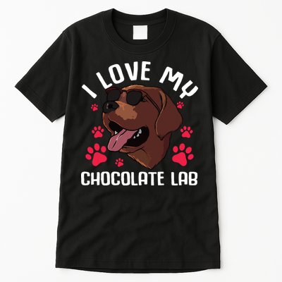 Funny Chocolate Labrador Retriever Gift Men Women Lab Lover Tall T-Shirt