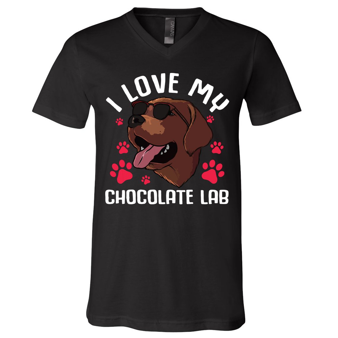 Funny Chocolate Labrador Retriever Gift Men Women Lab Lover V-Neck T-Shirt