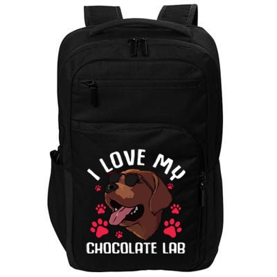 Funny Chocolate Labrador Retriever Gift Men Women Lab Lover Impact Tech Backpack