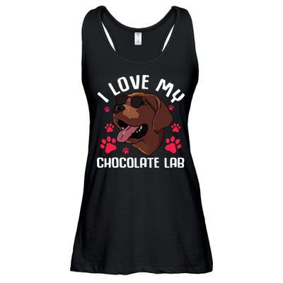 Funny Chocolate Labrador Retriever Gift Men Women Lab Lover Ladies Essential Flowy Tank