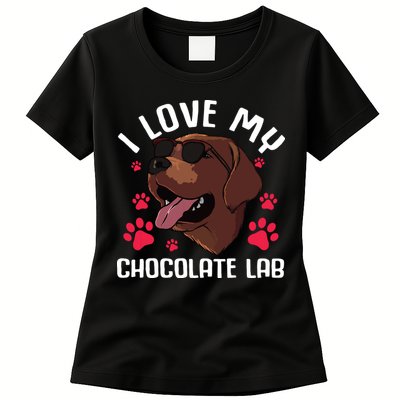 Funny Chocolate Labrador Retriever Gift Men Women Lab Lover Womens T-Shirt