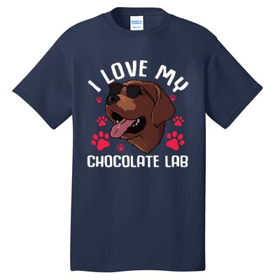 Funny Chocolate Labrador Retriever Gift Men Women Lab Lover Tall T-Shirt