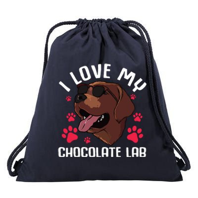 Funny Chocolate Labrador Retriever Gift Men Women Lab Lover Drawstring Bag