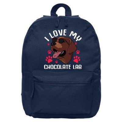 Funny Chocolate Labrador Retriever Gift Men Women Lab Lover 16 in Basic Backpack