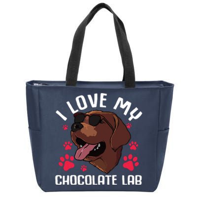 Funny Chocolate Labrador Retriever Gift Men Women Lab Lover Zip Tote Bag