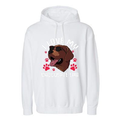 Funny Chocolate Labrador Retriever Gift Men Women Lab Lover Garment-Dyed Fleece Hoodie