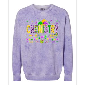 Funny Chemistry Lover Mardi Gras Carnival Party Gift Colorblast Crewneck Sweatshirt