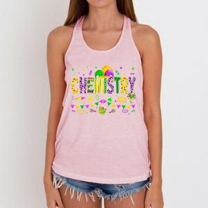 Funny Chemistry Lover Mardi Gras Carnival Party Gift Women's Knotted Racerback Tank