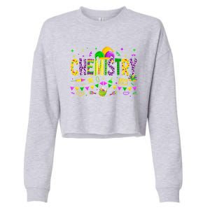 Funny Chemistry Lover Mardi Gras Carnival Party Gift Cropped Pullover Crew