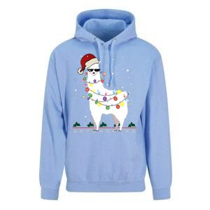 Funny Christmas Llama Santa Hat Ugly Xmas Tree Alpaca Unisex Surf Hoodie