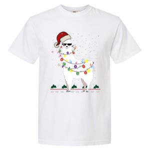 Funny Christmas Llama Santa Hat Ugly Xmas Tree Alpaca Garment-Dyed Heavyweight T-Shirt