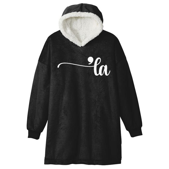 Funny Comma La Kamala Harris Punctuation La Election Vote Hooded Wearable Blanket