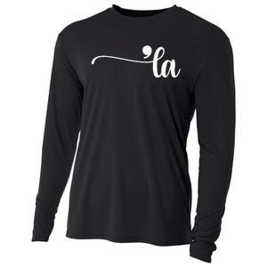 Funny Comma La Kamala Harris Punctuation La Election Vote Cooling Performance Long Sleeve Crew