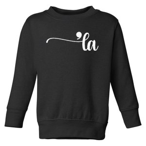 Funny Comma La Kamala Harris Punctuation La Election Vote Toddler Sweatshirt