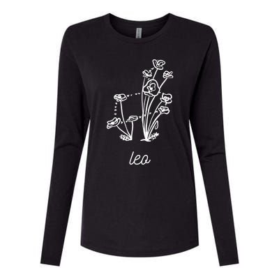 Flower Constellation Leo Leo Person Gift Womens Cotton Relaxed Long Sleeve T-Shirt