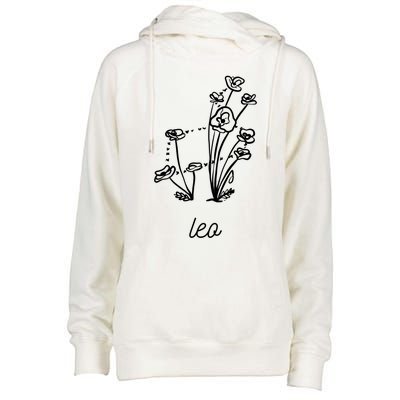 Flower Constellation Leo Leo Person Gift Womens Funnel Neck Pullover Hood