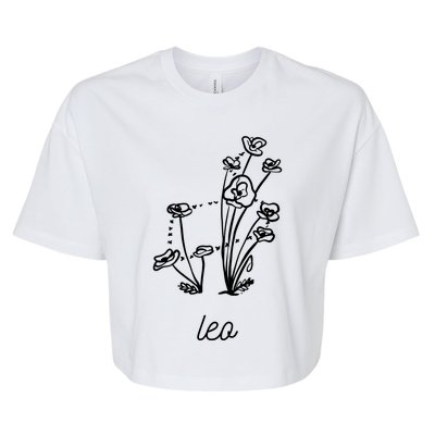 Flower Constellation Leo Leo Person Gift Bella+Canvas Jersey Crop Tee