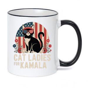 Funny Cat Ladies For Kamala Harris President Election Women 11oz Black Color Changing Mug