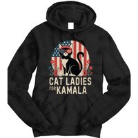 Funny Cat Ladies For Kamala Harris President Election Women Tie Dye Hoodie