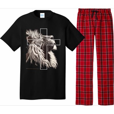 Faith Christianity Lion Cross Believer Jesus Lion Of Judah Christian Cross Pajama Set