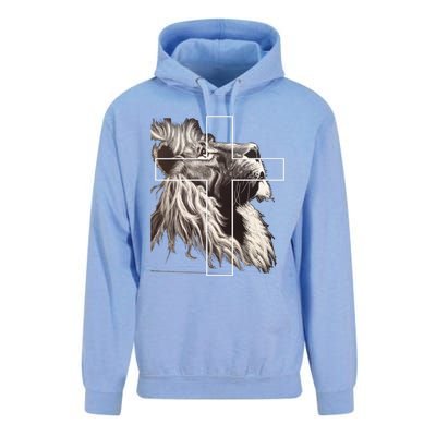 Faith Christianity Lion Cross Believer Jesus Lion Of Judah Christian Cross Unisex Surf Hoodie