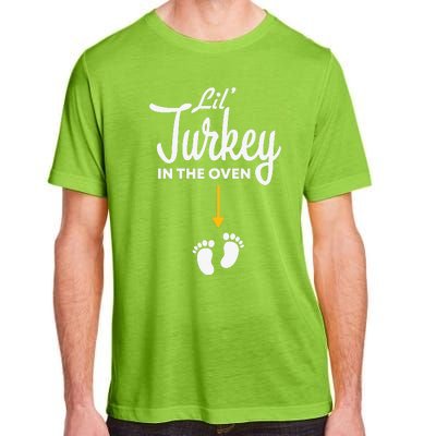 Funny Cute Lil Turkey In The Oven Pregnancy Graphics Adult ChromaSoft Performance T-Shirt