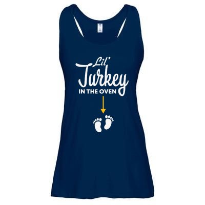 Funny Cute Lil Turkey In The Oven Pregnancy Graphics Ladies Essential Flowy Tank