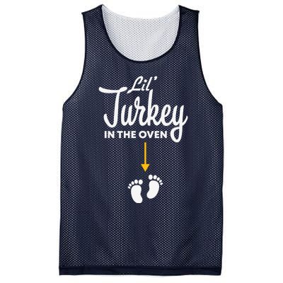 Funny Cute Lil Turkey In The Oven Pregnancy Graphics Mesh Reversible Basketball Jersey Tank