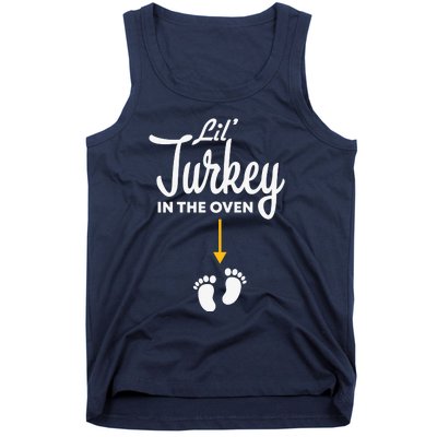 Funny Cute Lil Turkey In The Oven Pregnancy Graphics Tank Top