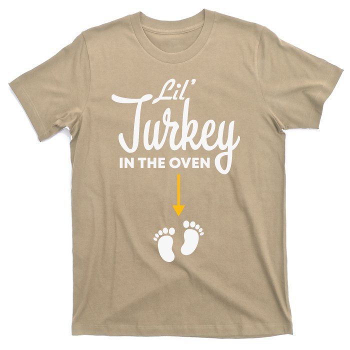 Funny Cute Lil Turkey In The Oven Pregnancy Graphics T-Shirt