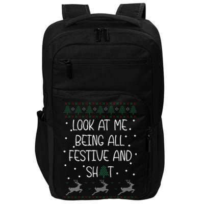 funny christmas look at me being all festive Humorous Xmas  Impact Tech Backpack