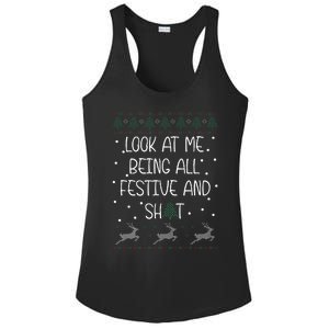 funny christmas look at me being all festive Humorous Xmas  Ladies PosiCharge Competitor Racerback Tank