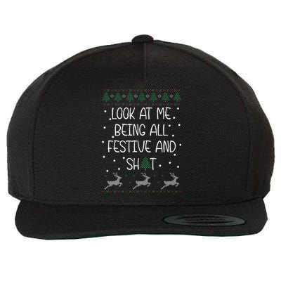 funny christmas look at me being all festive Humorous Xmas  Wool Snapback Cap