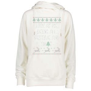 funny christmas look at me being all festive Humorous Xmas  Womens Funnel Neck Pullover Hood