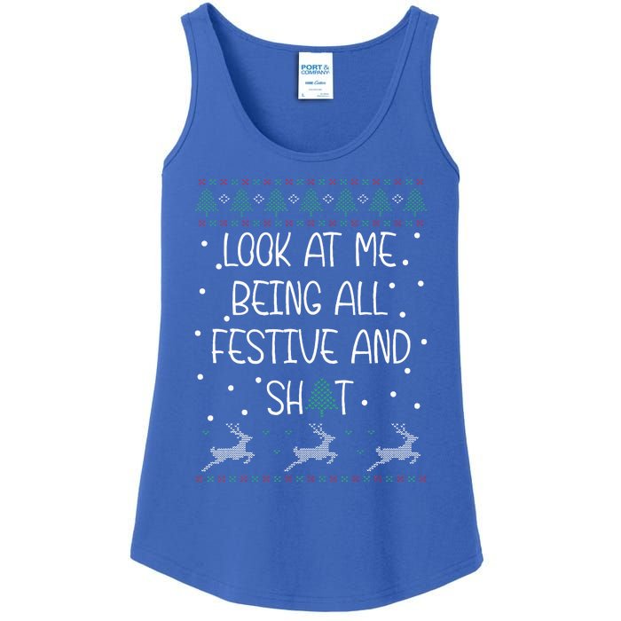 funny christmas look at me being all festive Humorous Xmas  Ladies Essential Tank