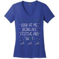 funny christmas look at me being all festive Humorous Xmas  Women's V-Neck T-Shirt