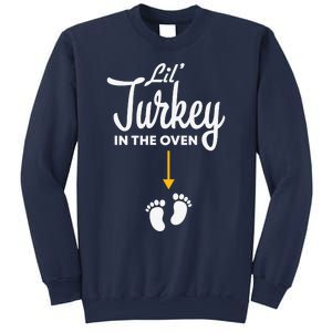 Funny Cute Lil' Turkey In The Oven Pregnancy Thanksgiving Sweatshirt