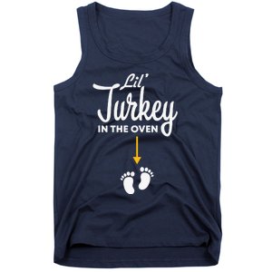 Funny Cute Lil' Turkey In The Oven Pregnancy Thanksgiving Tank Top