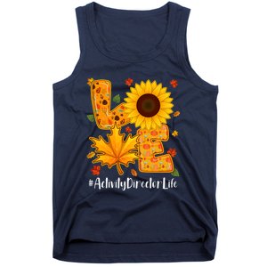 Funny Cute Love Activity Director Life Thanksgiving Autumn Fall Leaf Tank Top